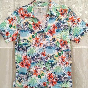 NWOT Hawaiian Style Top with sparkles; S-M